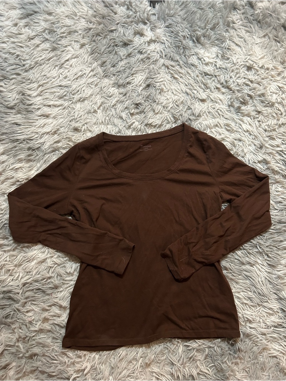 No Boundaries Brown Scoop Neck Long Sleeve Top